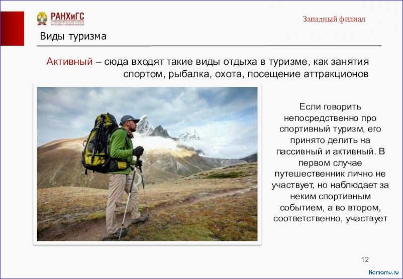 Разнообразие видов отдыха и туризма для увлекательных путешествий